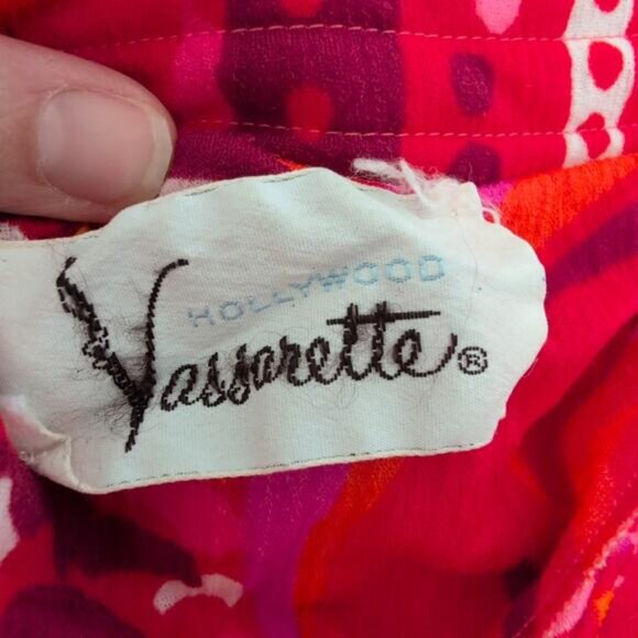 Vintage 60s 70s Hollywood Dress Robe L-XL Psychedelic Nightgown Groovy Boho Chic - Picture 7 of 16